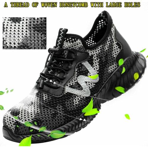Indestructible Shoes Men Safety Work Shoes with Steel Toe Cap Puncture-Proof Lightweight Breathable Sneakers Dropshipping