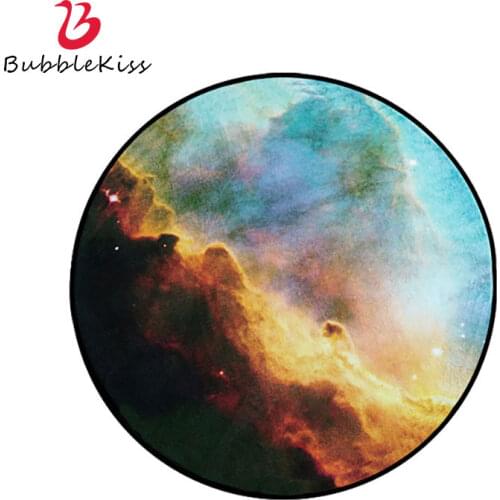 Bubble Kiss Round Carpet For Living Room Universe Starry Sky Creative Home Decor Rug Thicken Customized Coffee Table Bedroom Mat