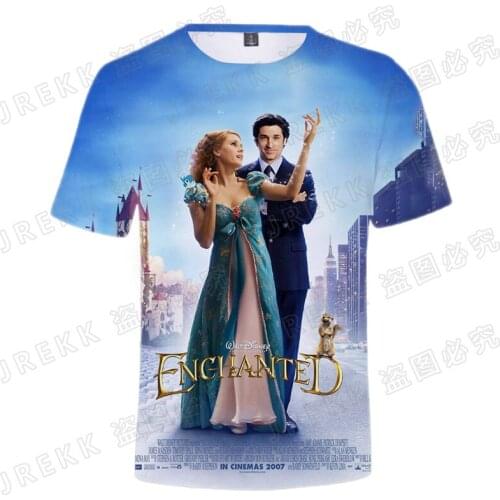 Summer Disney Movie Enchanted 3D T shirt Short Sleeve Boy Girl Kids Fashion Streetwear Men Women Children Printed Cool Tops Tee