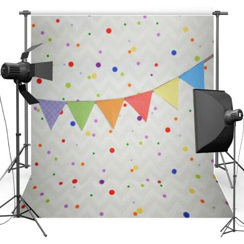 MEHOFOTO Colorful Flag Party Vinyl Photography Background For Newborn Dots New Fabric Flannel Backdrop For Baby photo studio 112