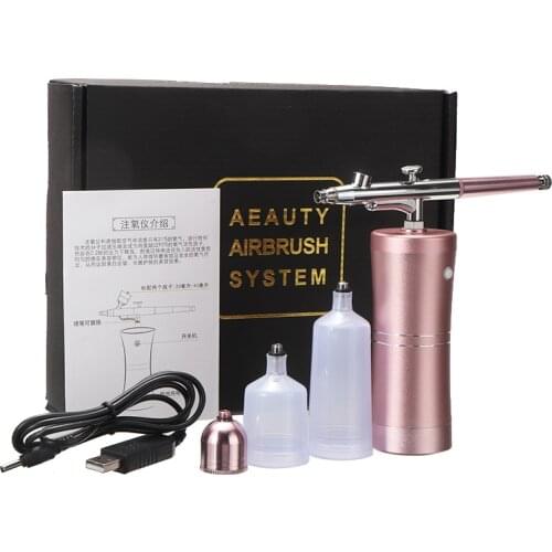 Mini Airbrush Compressor Set 0.4mm Spray Pink Art Paint Gun Kit For Art Craft Model Paint Car Model Tattoo Nail Makeup Tools