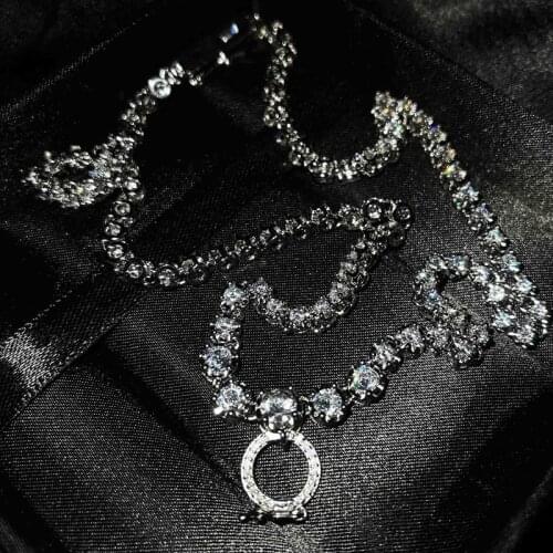 Fashion Necklace S925 Silvery Claw Chain Full Inlay Shiny Zircon (It Can Be Used With Any Pendant) Womens Wedding Party Jewelry