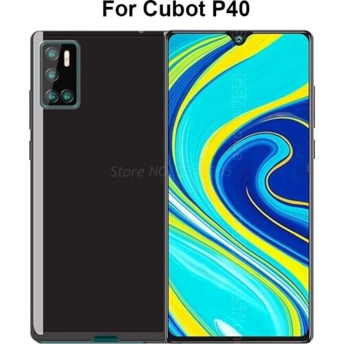 Soft Black TPU Case For Cubot P40 P 40 Silicon Case Phone Shell For Cubot P40 6.2" Back Cover with Temepered Glass For Cubot P40