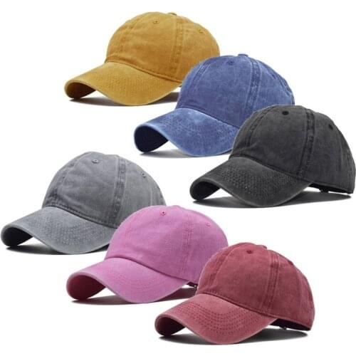 Washed Cotton Pure Color Board Kids Baseball Cap Children Hip Hop Boys Girls Hat