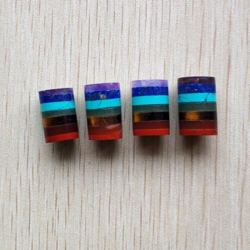 2018 new high quality Rainbow 7 Chakra Layered Purple Crystal Lapis Aventurine Tiger beads for jewelry making 2pcs/lot wholesale