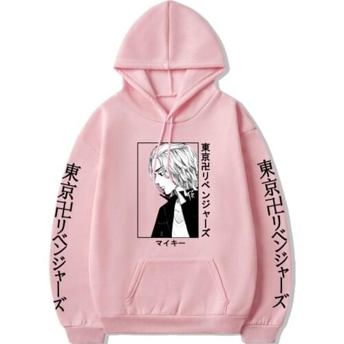 New Anime Tokyo Revengers Manjiro Sano Hoodie Sweatshirts Mikey Graphic Hoodie for Women Pink Sportswear Clothes Kawaii Hoodie
