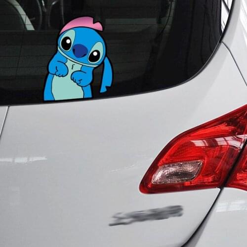 Pelly piggy Lovely Stitch Car Sticker Personalized Car Styling Decals Adorable Auto Decoration Accessories Sticker Laptop Decal