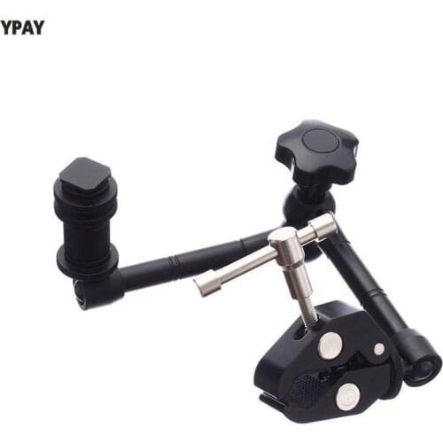 11 Inch Articulating Friction Magic Arm & Large Adjustable Super Rod Clamp Pliers Clip With 1/4 inch And 3/8 inch Thread For D