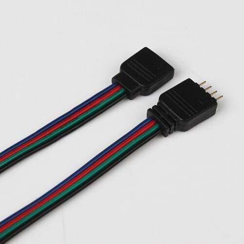 50 Pair 10cm RGB 4pin male connector female connector for RGB strip, male type with 4 pin needle connector
