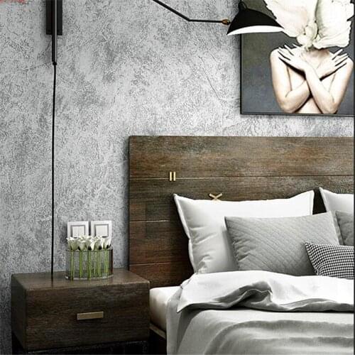 Wellyu Nordic industrial wind cement gray wallpaper modern simple pure color bedroom living room clothing tea shop wallpaper