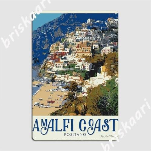 Amalfi Positano Travel Poster Metal Signs Club pub Garage Retro Tin sign Posters