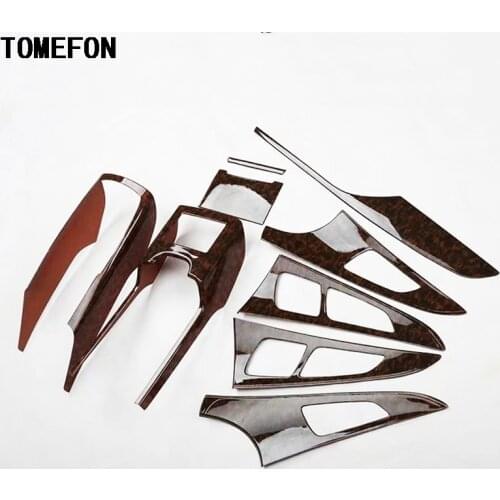 TOMEFON ABS Plastic Special Brown Paint Front Central Control Interior Trim Inner Door Bowl 9pcs For Audi A6L A6 L 2012-2015