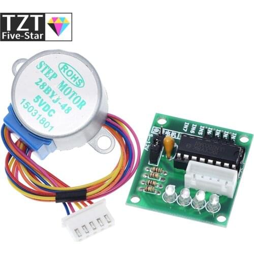 TZT 1LOTS 28BYJ-48-5V 4 phase Stepper Motor+ Driver Board ULN2003 for Arduino 1 x Stepper motor +1x ULN2003 Driver board