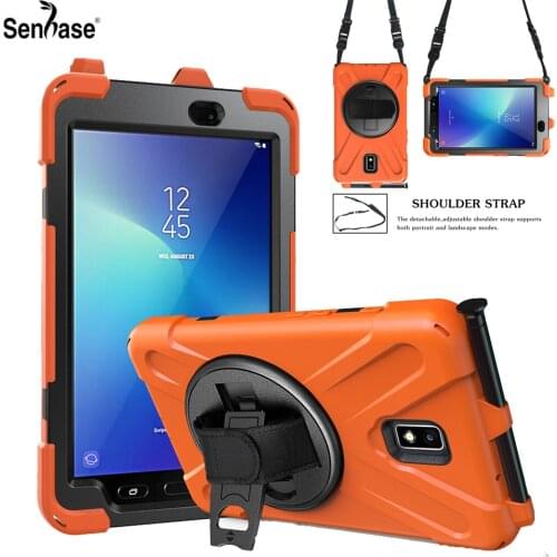 Shockproof Kids Safe PC Silicon Hybrid Stand Tablet Cover For Samsung Galaxy Tab Active 2 T390 T395 Case With Shoulder Strap