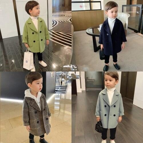Winter New Baby Boys Coats 2021 New Childrens Korean Solid Long Windbreaker Fashion Warm Thick Jacket for Boys Kids Outerwear