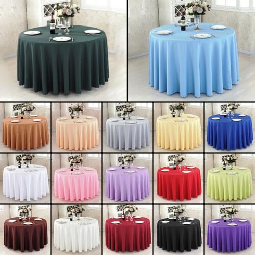 1pc Polyester Round Tablecloth Solid Color Table Cloth For Wedding Birthday Banquet Party Restaurant Table Cover Home Decor
