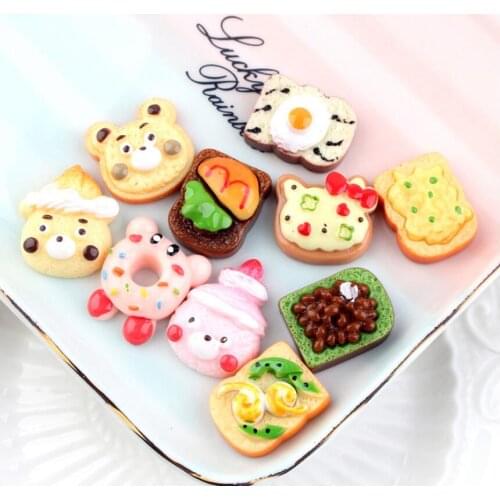 10pcs/lot Kawaii Resin Cute Cartoon Cake Flatback Cabochons For Hair Bow Centers DIY Scrapbooking Decor