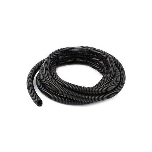14mm Inner Dia Flexible Corrugated Tube Hose Cable Pipe Black 3.5M 11.5Ft
