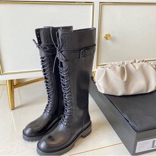 2020 Genuine Leather Winter Boots Women Pattern Lady High Boots Women Winter Boots Luxury Shoes Women Designers