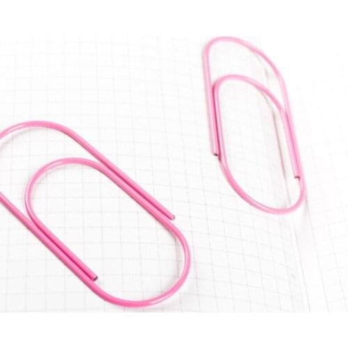 50pcs/box Pink Paper Clips Creative Metal Photos Tickets Notes Binder Clip Bookmark Stationery School Office Supply