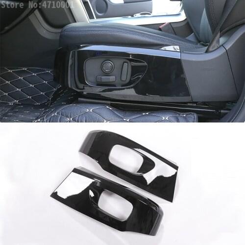 Gloss Black Car Seat Side Adjustment Cover Trim 2pcs For Land Rover Discovery Sport 2015-2017 Auto Accessories