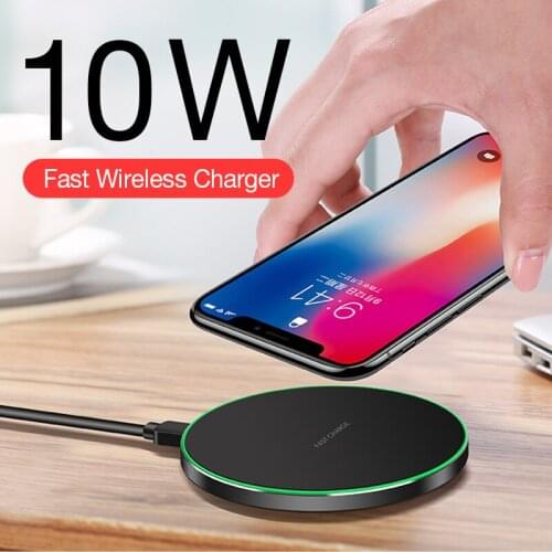 Fast Wireless Charger 10W For Samsung Galaxy S8 S10 S9 Note 9 USB Qi Charging Pad for iPhone 11 Pro XS Max XR X 8 Plus 12
