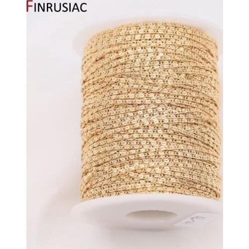 14k Real Gold Plated DIY Chain For Jewelry Making 1.9mm Chains Wholesale Handmade Jewellery Making Supplies