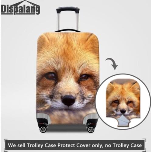 Dispalang Thick Elastic Luggage Protective Covers With Zipper For 18-32 inch Case Fox Animal Prints Travel Suitcase Rain Cover