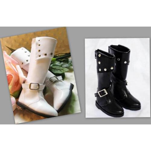 G10-063 children toy SD BJD 1/3 1/4 dolls props Accessoriess Buckled orange boots shoes white black 1 pair