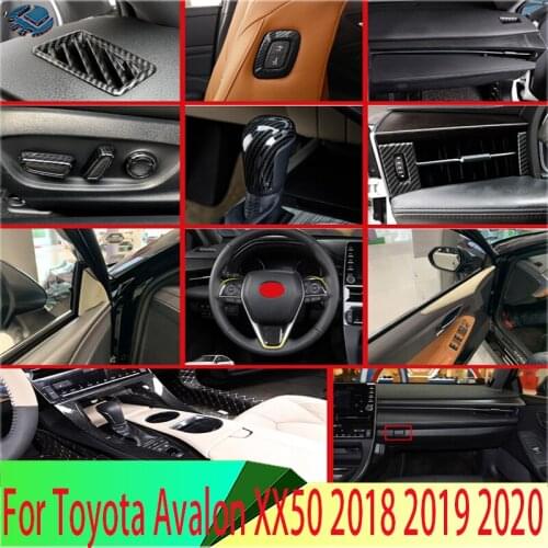 For Toyota Avalon XX50 2018 2019 Carbon fiber style Car Accessories Inside Interior Cover Trim Full Set 27 Pcs