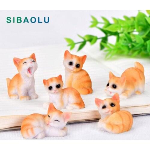 Cat Dog Pig Figurine Cartoon Animal Model Home Decor Ornament Desk Bonsai Miniature Fairy Garden Decoration Accessories Modern