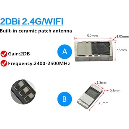 2.4G ceramic built-in patch antenna omnidirectional RF radio frequency wireless module zigbee Bluetooth WIFI patch antenna
