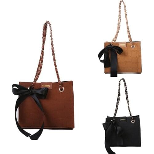Ladies Retro PU Small Square Crossbody Bag New Fashion Stone Pattern Handbag Chain Shoulder Bag