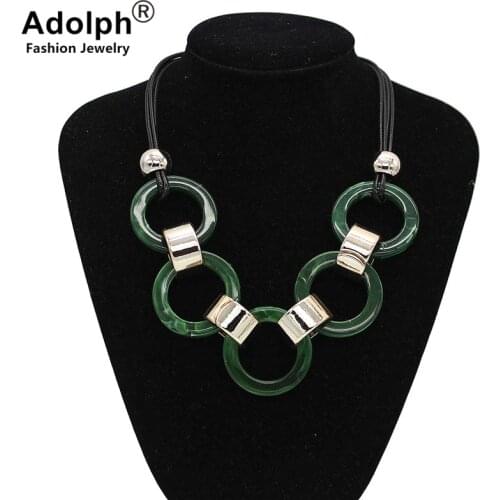 ADOLPH Star Jewelry Fashion Stone Circle Rope Choker Necklace Women 2018 New Boho Statement Accessories Femme Pendant Necklaces