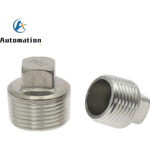 Stainless steel 304 1/4" 3/8" 1/2" 3/4" 1" 1-1/4' BSP Male Thread Pipe Fitting Square Head Plug SS304