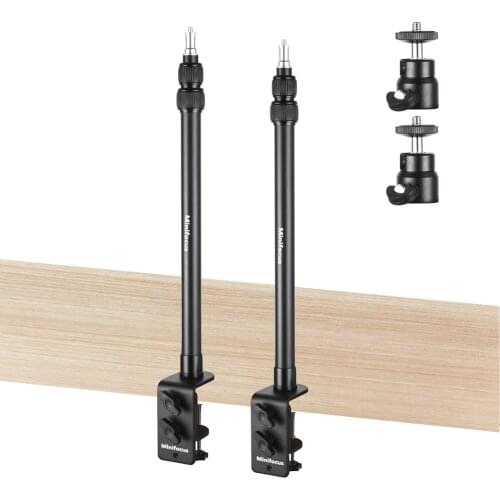 Camera Desk Mount Stand with 1/4" Ball Head Tabletop C Clamp Adjustable Aluminum Light Stand for DSLR Camera Ring Video Lights