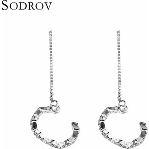 New fashion trend earrings Brincos Oorbellen Simple 925 Sterling Silver Letter C-shaped Earrings ladies gift E021