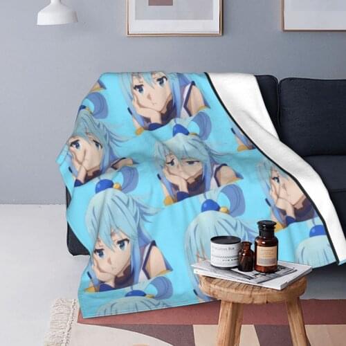 Useless Goddess Konosuba Blankets Fleece Printed Konosuba Multifunction Lightweight Throw Blanket for Bedding Couch Bedspreads