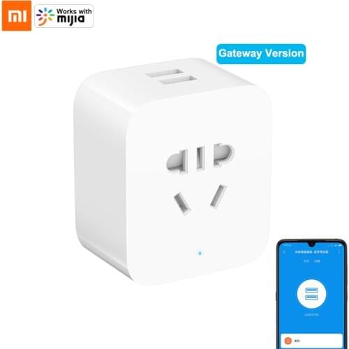 Original Xiaomi Mijia Smart Socket BlueTooth Gateway Version Dual USB WIFI Connection Intelligent Linkage Smart Home Device