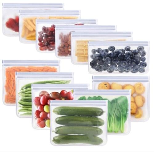 Food Storage Fresh-Keeping Bag Ziplock Bag PEVA Food Bag Kitchen Packaging Silicone Bag Biodegradable Material