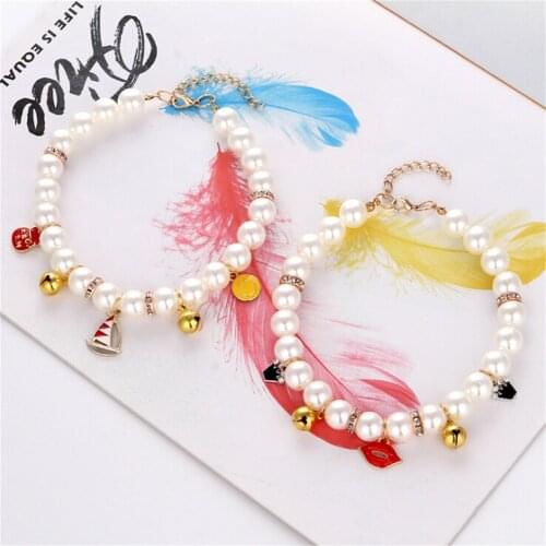 Pet Star Necklace Dog Cat Neck Ornament Dog Ornament Bell Collar Pet Pearl Cat Necklace Cats Necklace Pet Goods Accessories Bell