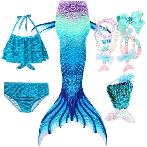 Mermaid Tail Mermaid dress swimmable costume Children swimsuit Bathing Suit Girls Costume for girls Childrens dress up clothes