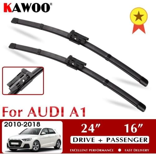 KAWOO Wiper Blades for Audi A1 24" 16" 2010 2011 2012 2013 2014 2015 2016 2017 2018 Car Windscreen Wipers Fit Push Button Arms