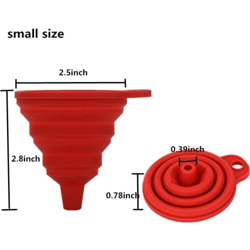 Car Auto Engine Silicone Funnel Gasoline Oil Fuel Petrol Diesel Liquid Washer Fluid Change Fill Transfer Universal Collapsible