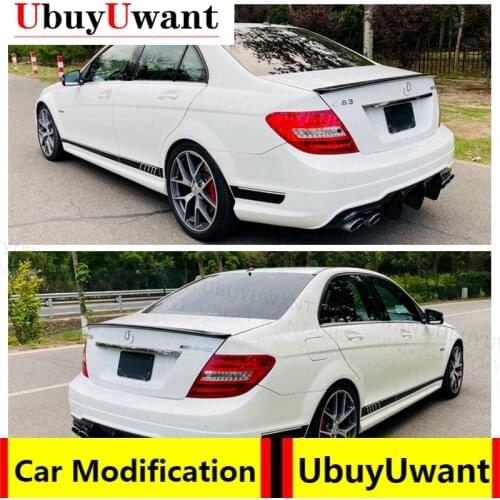 For 2010-2014 W204 Mercedes Benz C180K C200 C260 C300 Spoiler ABS Material Car Rear Wing Spoiler For W204 Mercedes Benz Spoiler