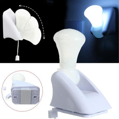 3LED Pull-String Smart Bedside Cabinet White Night Lights Lamps Portable And Easy to Install Bedside Led Bulb