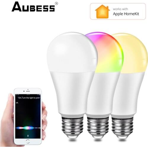 E27 Smart Control Lamp LED RGB Light Dimmable 9W Multicolor Changing Bulb Timer Voice Control Smart Light Bulbs For HomeKit