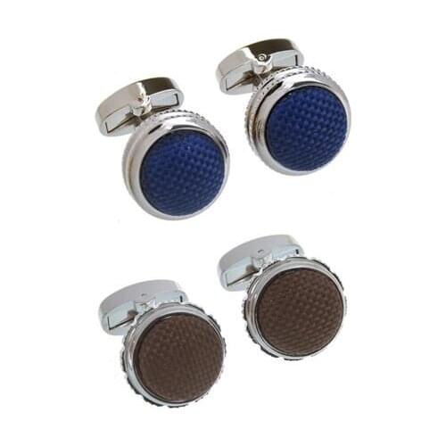 10pairs/lot Silver Round Woven Cloth Cufflinks Fabric Cloth Inlaid Cuff Links Vintage Business Style Mens Jewelry Gift