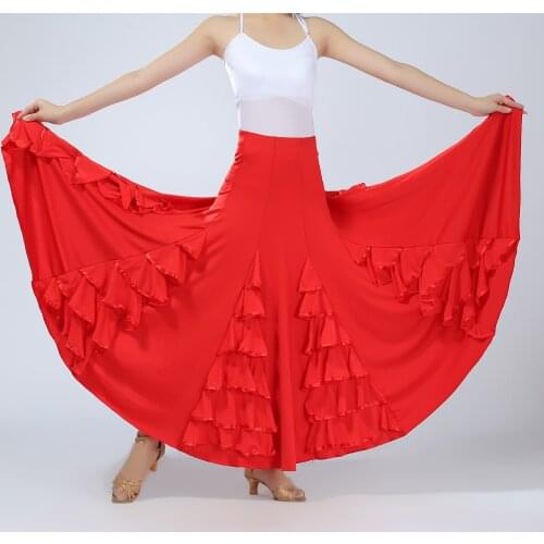 Womens Latin Salsa Tango Rumba Cha Cha Ballroom Dance Dress Skirt 6 colors Waltz modern Dance skirt ballroom dance