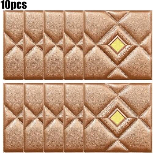 10Pcs Wall Stickers 30*30cm 3D Tile Brick Wall Sticker Se-lf-adhesive Foam Panel Waterproof High Quality